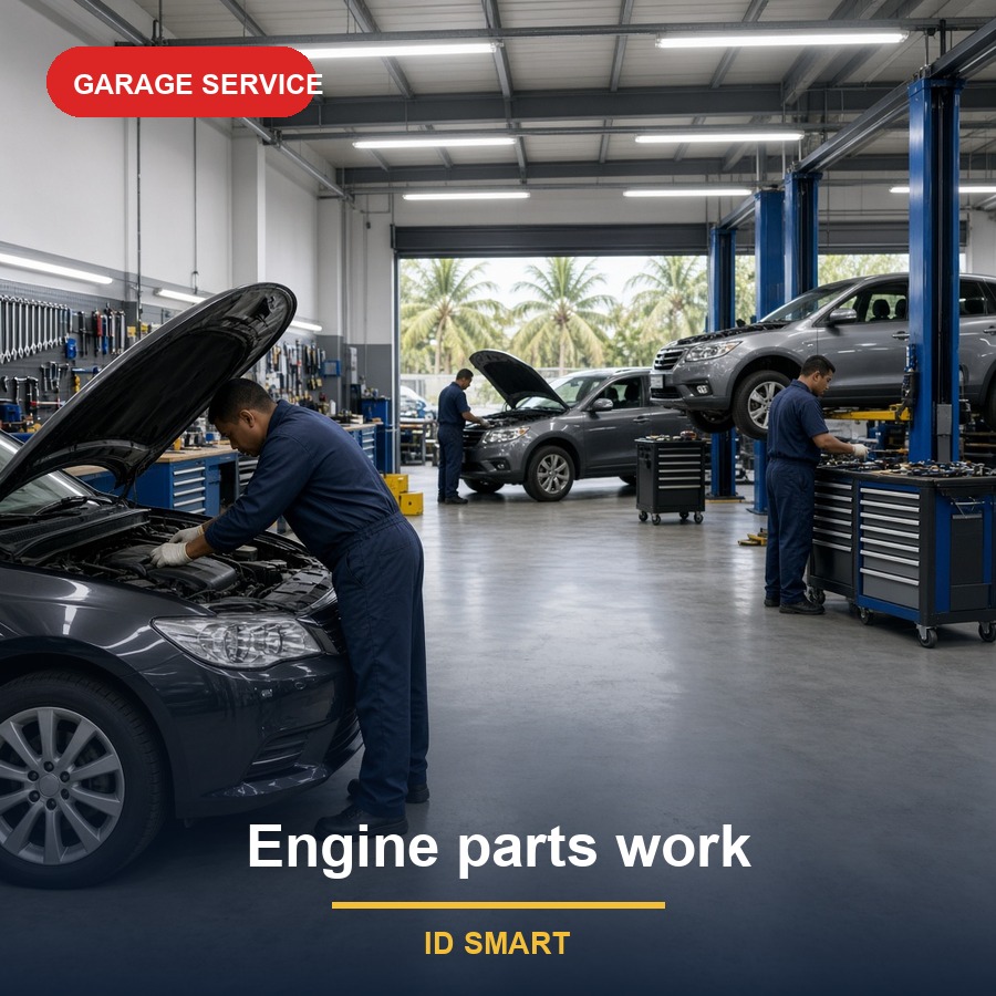 Engine parts work